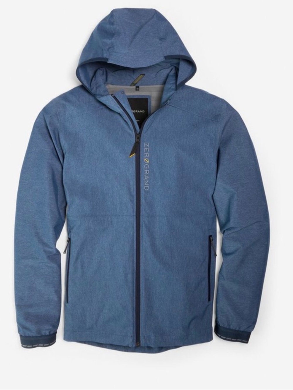 Cole Haan Men’s Zerogrand Hooded Running Jacket in Dress Blue Size XL